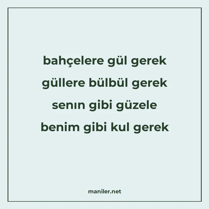 bahçelere gül gerek güllere bülbül gerek senın gibi güzele b manisi görseli