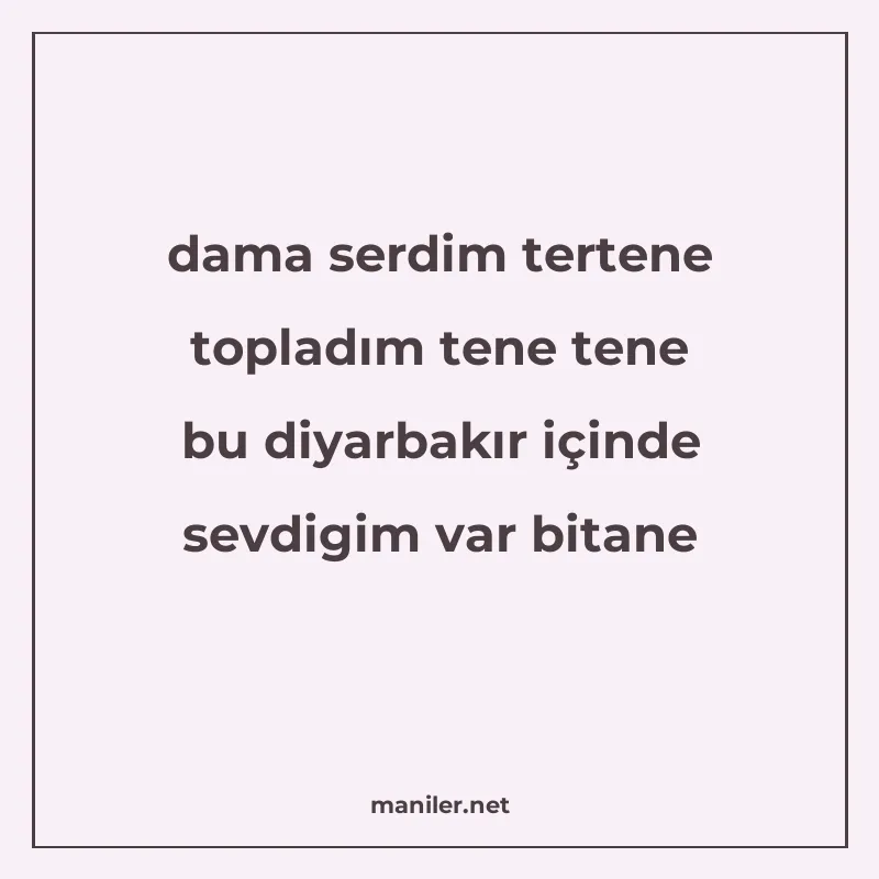 dama serdim tertene topladım tene tene bu diyarbakır içinde manisi görseli