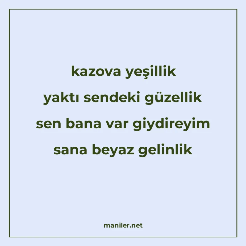 kazova yeşillik yaktı sendeki güzellik sen bana var giydirey manisi görseli