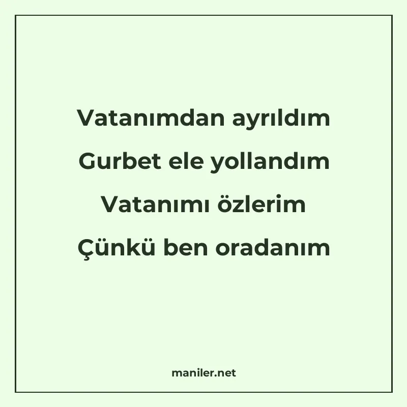 Vatanımdan ayrıldım Gurbet ele yollandım Vatanımı özlerim Çü manisi görseli