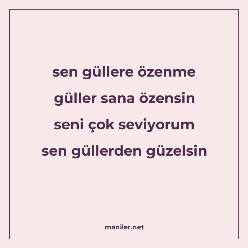 sen güllere özenme güller sana özensin seni çok seviyorum se manisi görseli