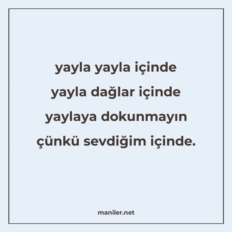 yayla yayla içinde yayla dağlar içinde yaylaya dokunmayın çü manisi görseli
