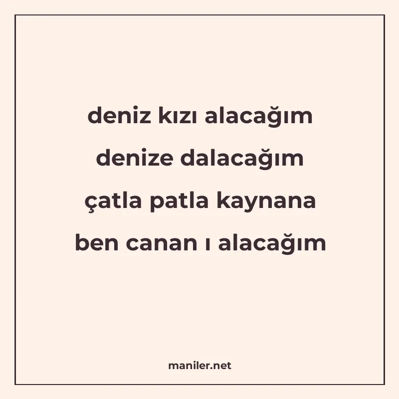 deniz kızı alacağım denize dalacağım çatla patla kaynana ben manisi görseli