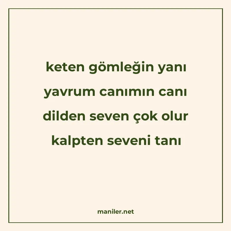 keten gömleğin yanı yavrum canımın canı dilden seven çok olu manisi görseli