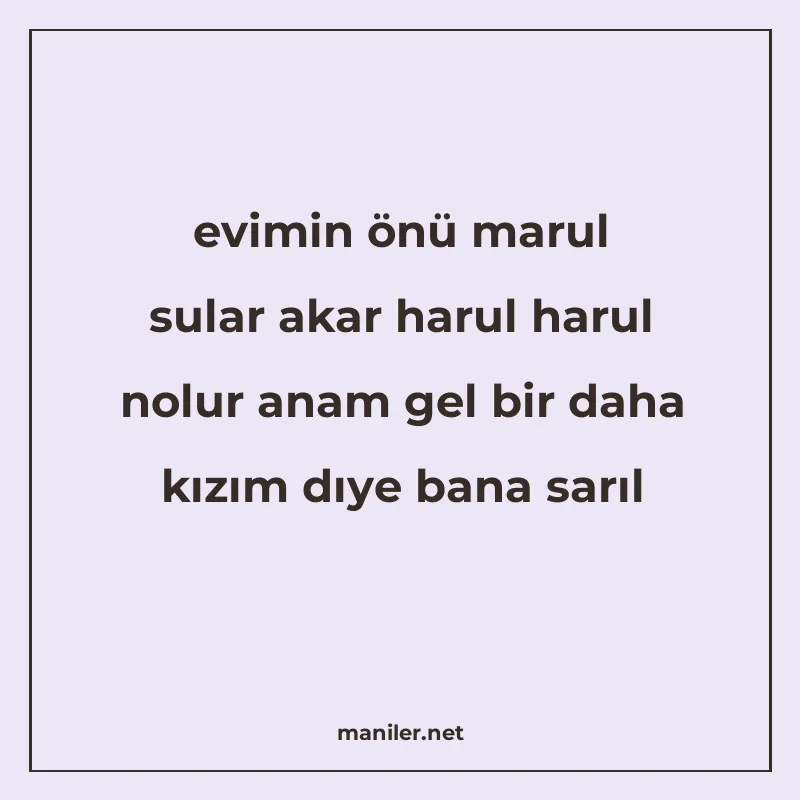 evimin önü marul sular akar harul harul nolur anam gel bir d manisi görseli